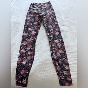 Lululemon Floral Leggings Size 4 | Pink Rose Print High Rise Athleisure
